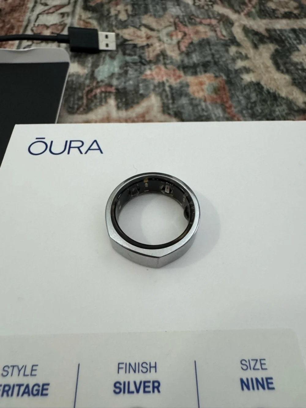 Oura Ring Gen 3 Silver Size 9